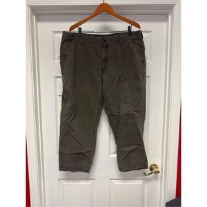 G. H. Bass Olive Green Heavy Denim Cargo Jeans sz 40X25 ( says 30”) EUC